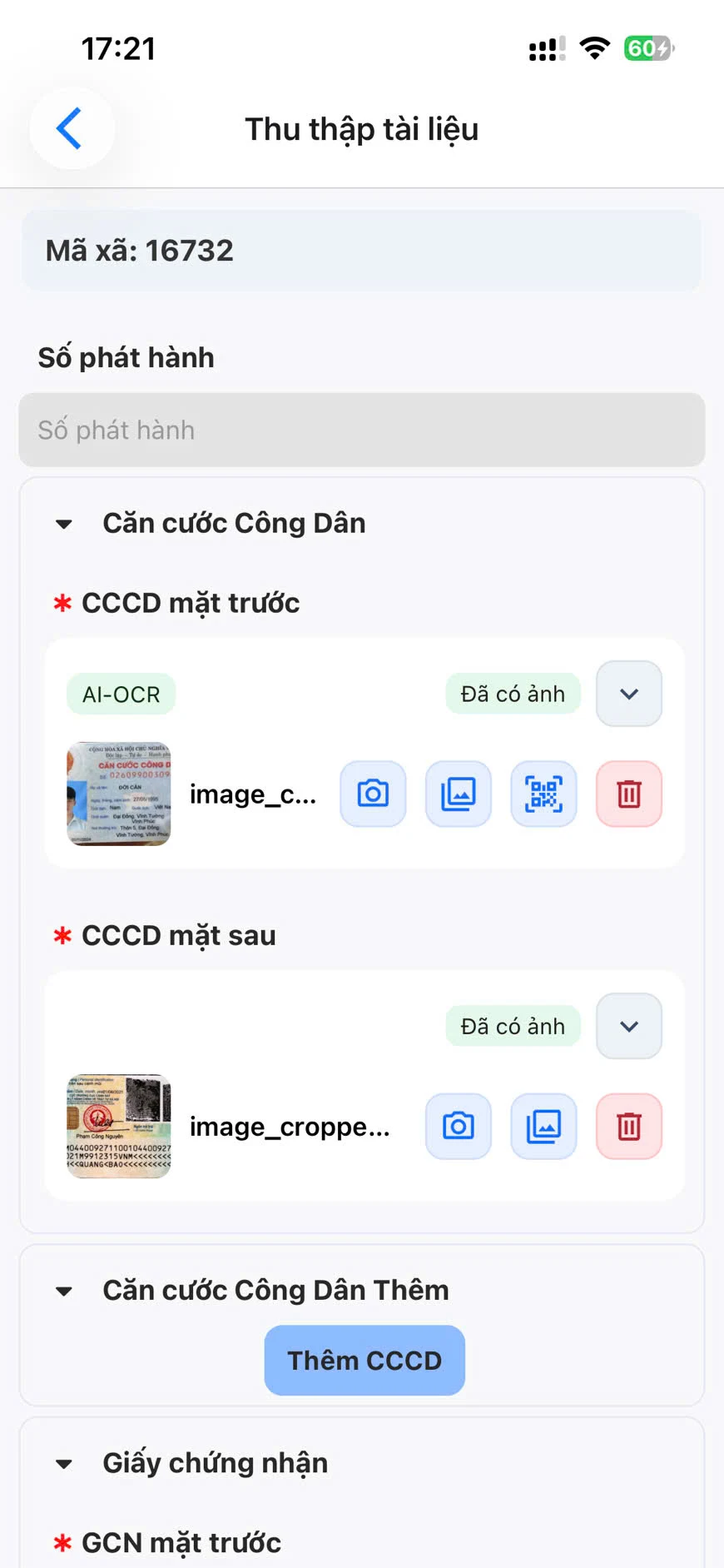 vData – AI OCR Giấy chứng nhận screenshot